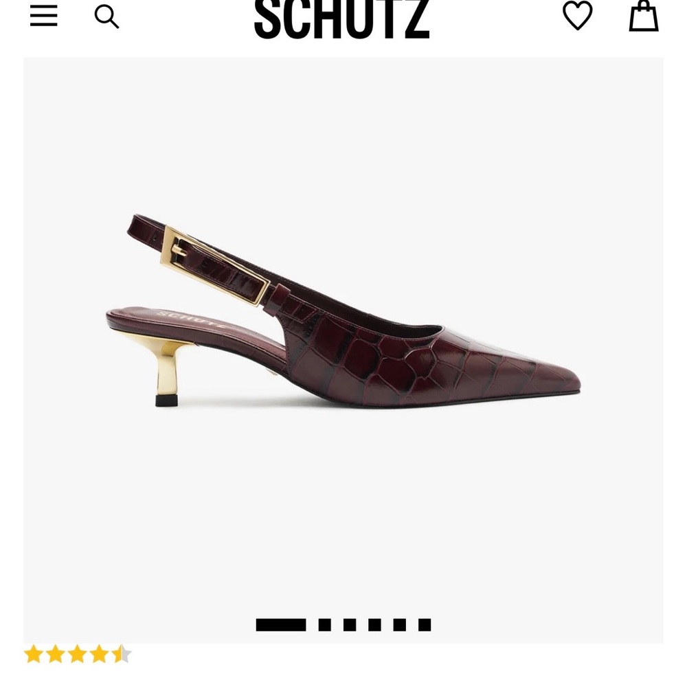 SCHUTZ Dark Red Croc Slingback Heels